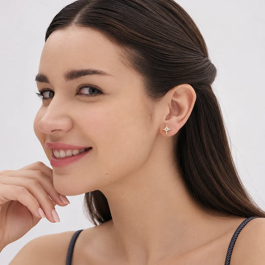 Four Point Star Stud Earrings
