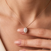 Hexagon Bezel Marquise Solitaire Necklace