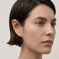 Wave Curve Pave Half Hoop Earring