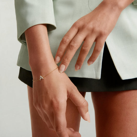 Initial Letter Pave Bracelet