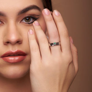 Baguette Diamonds Silver Band - KYMEE