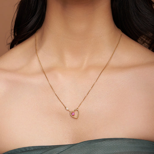 Eternal Love Heart Charm Necklace - KYMEE