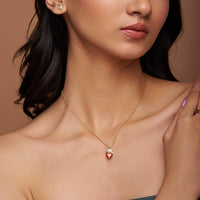 Dazzling Red Heart Necklace - KYMEE