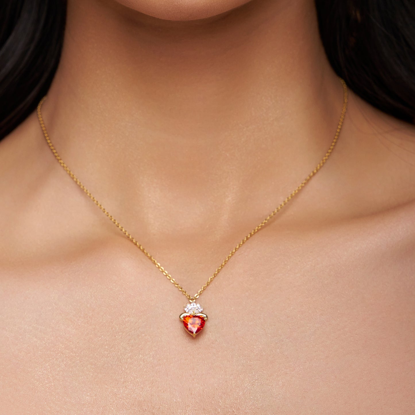 Dazzling Red Heart Necklace