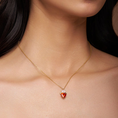 Dazzling Red Heart Necklace