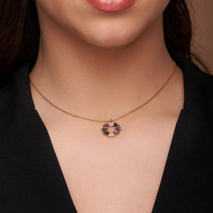 Colorful Diamond Floral Charm - KYMEE