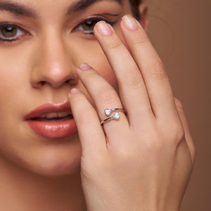 Double Heart Diamond Ring - KYMEE