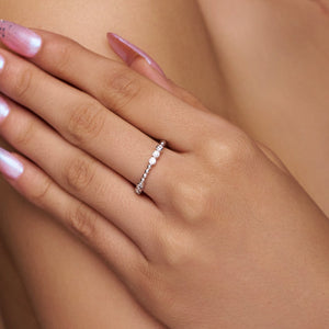 Delicate Beaded Diamond Ring - KYMEE