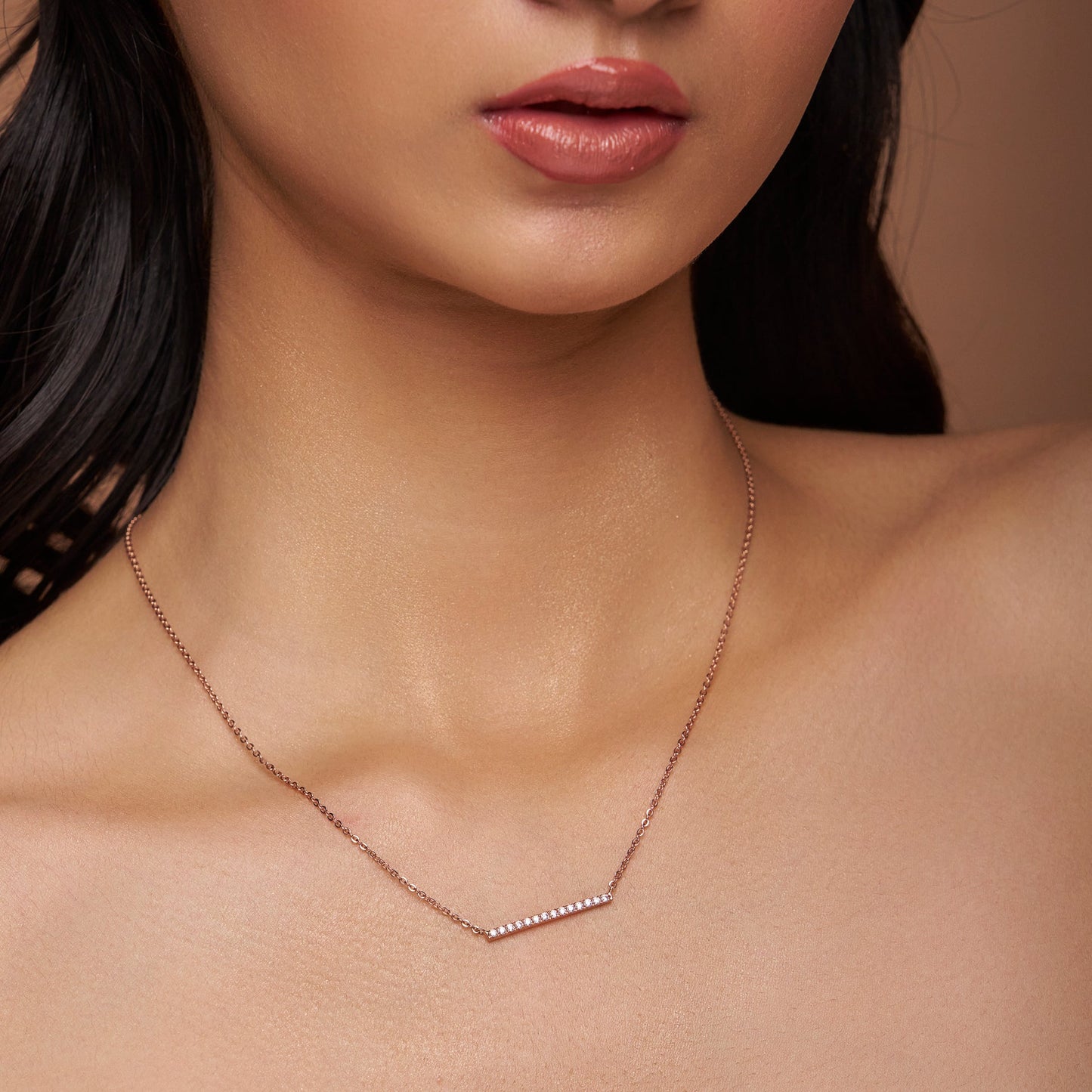 Diamond Bar Set Charm Pendant - KYMEE