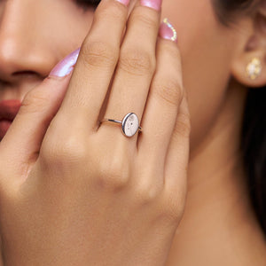 Flower Engraved Silver Ring - KYMEE