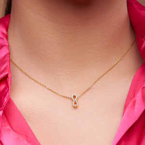 Diamond-Set Infinity Necklace - KYMEE