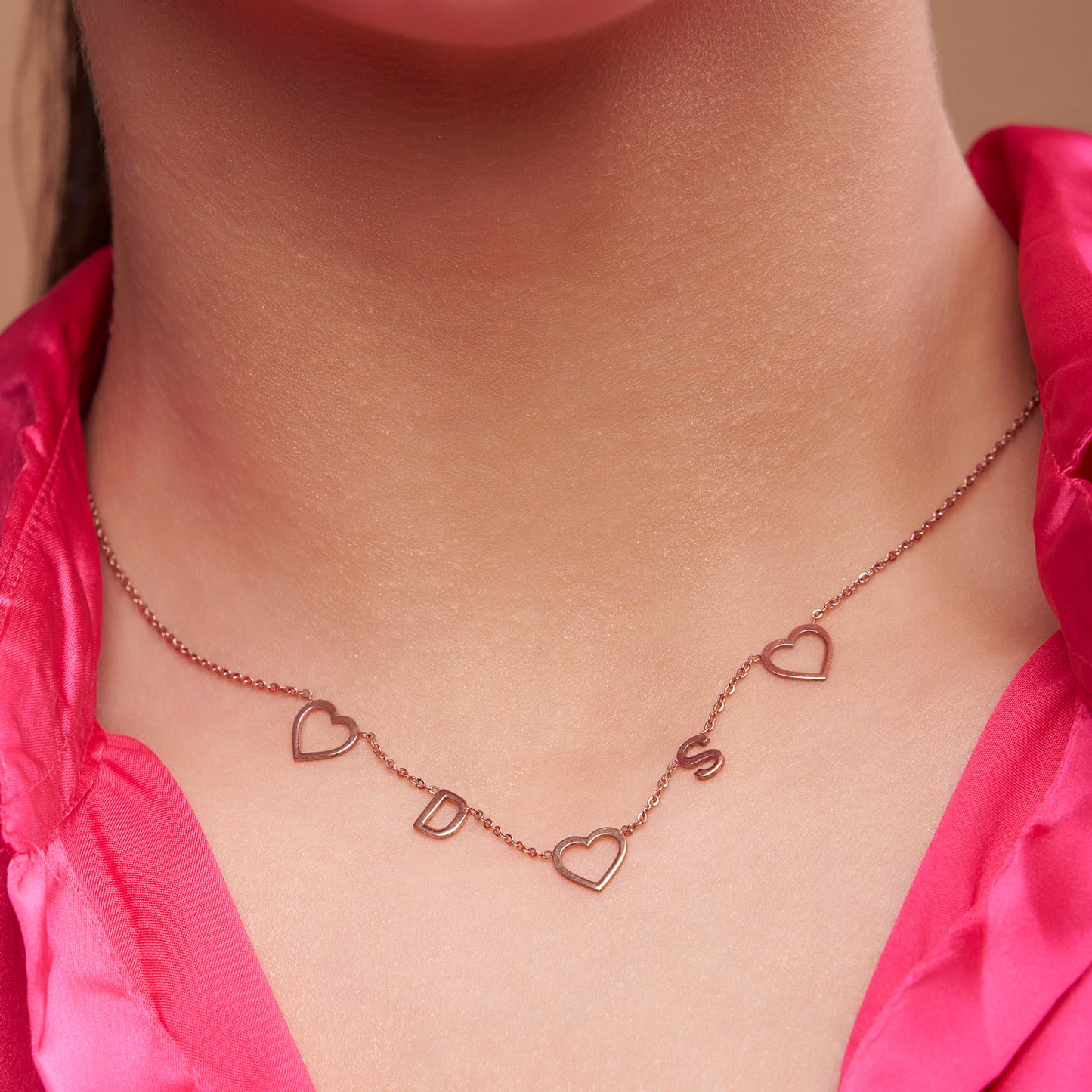 Romantic Heart Charm Custom Necklace