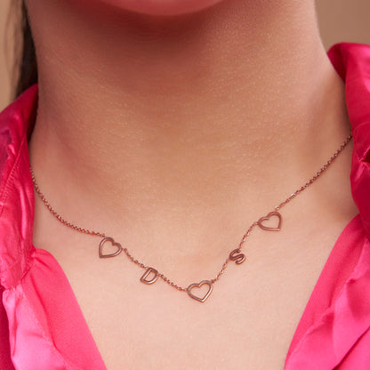 Romantic Heart Charm Custom Necklace