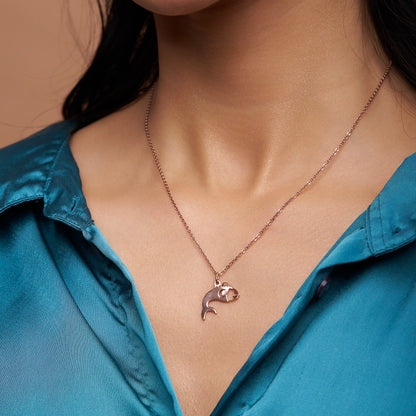 Silver Fish Charm Necklace