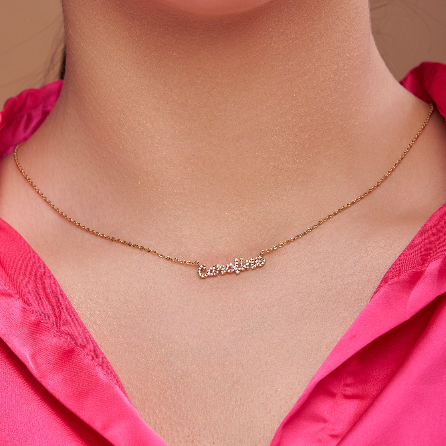Diamond Initial Name Necklace