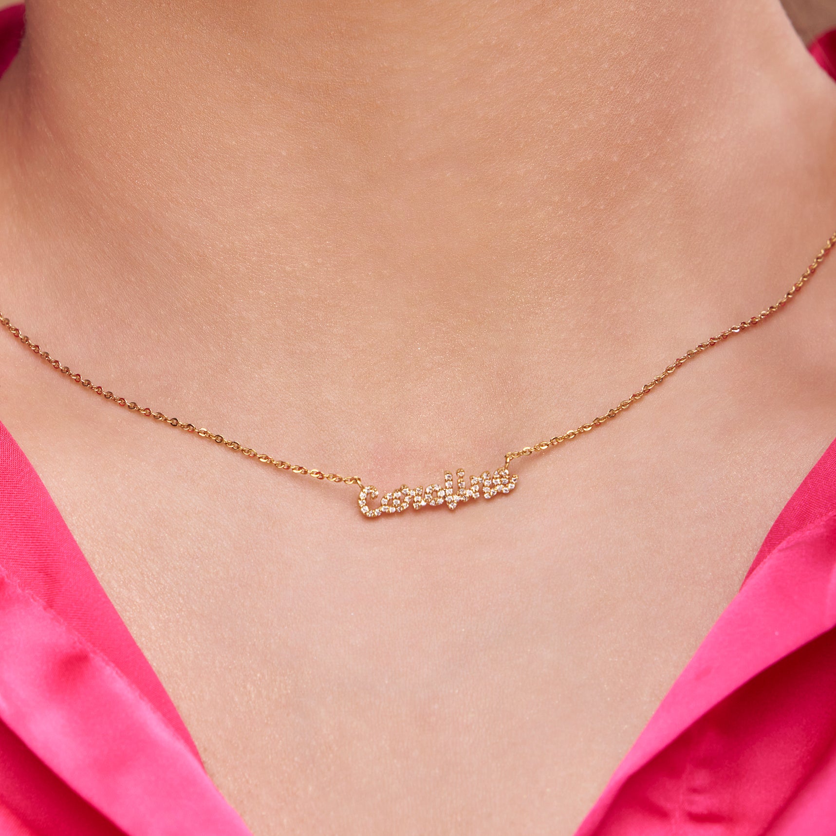 Diamond Initial Name Necklace