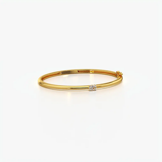 Solitaire Diamond Bangle Bracelet