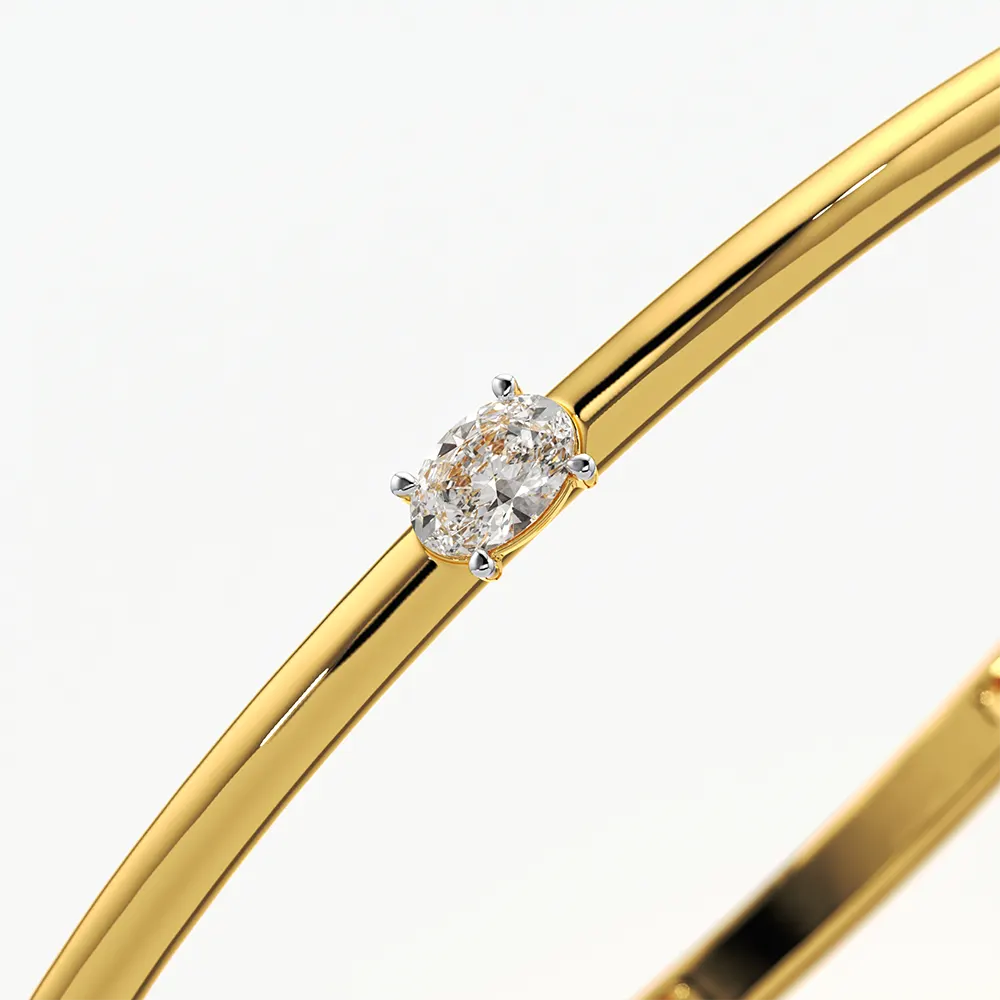 Solitaire Diamond Bangle Bracelet