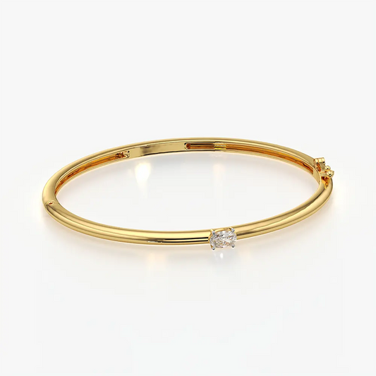 Oval Solitaire Bangle Bracelet