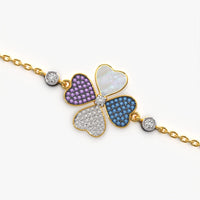 Four-Leaf Clover Heart Bracelet