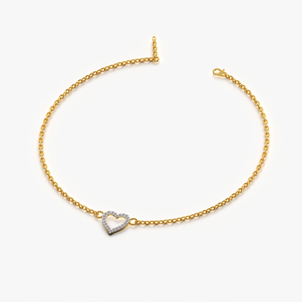 Tiny Pave Heart Bracelet