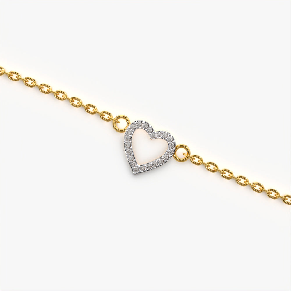 Tiny Pave Heart Bracelet