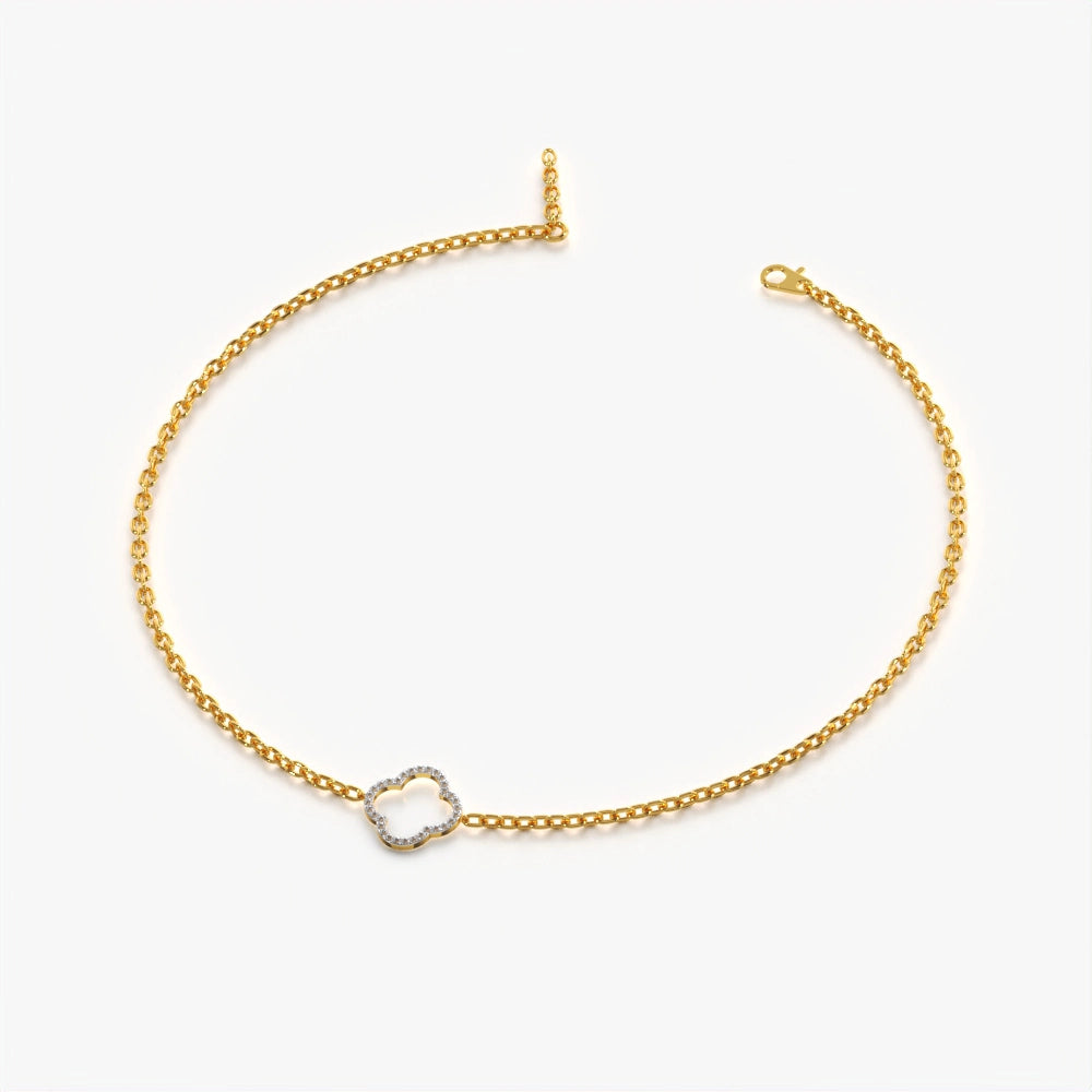 Open Pave Clover Bracelet
