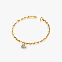 Pave Swan Charm Bracelet