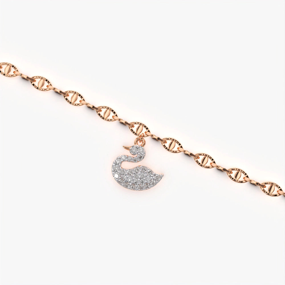 Charming Pave Set Duck Bracelet