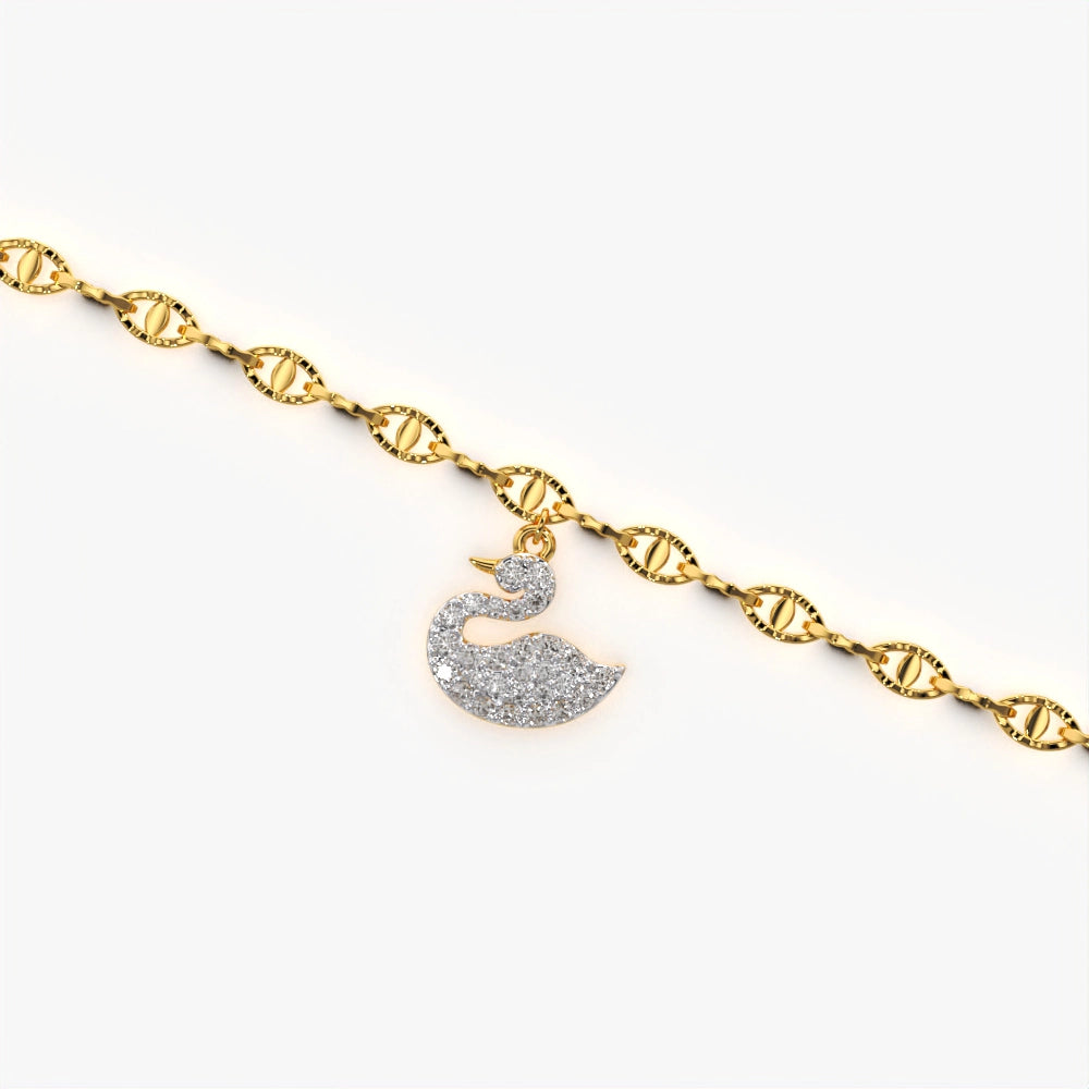 Charming Pave Set Duck Bracelet