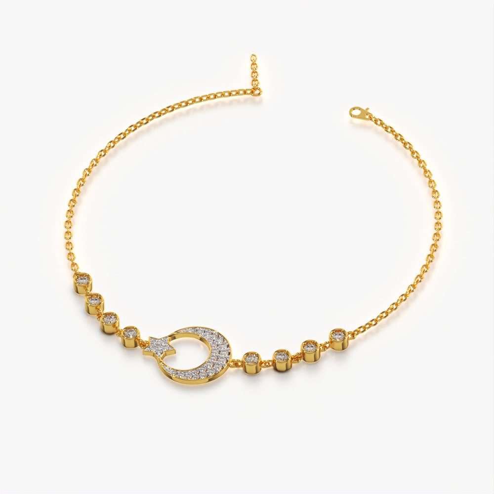 Moon and Starry Charm Bracelet