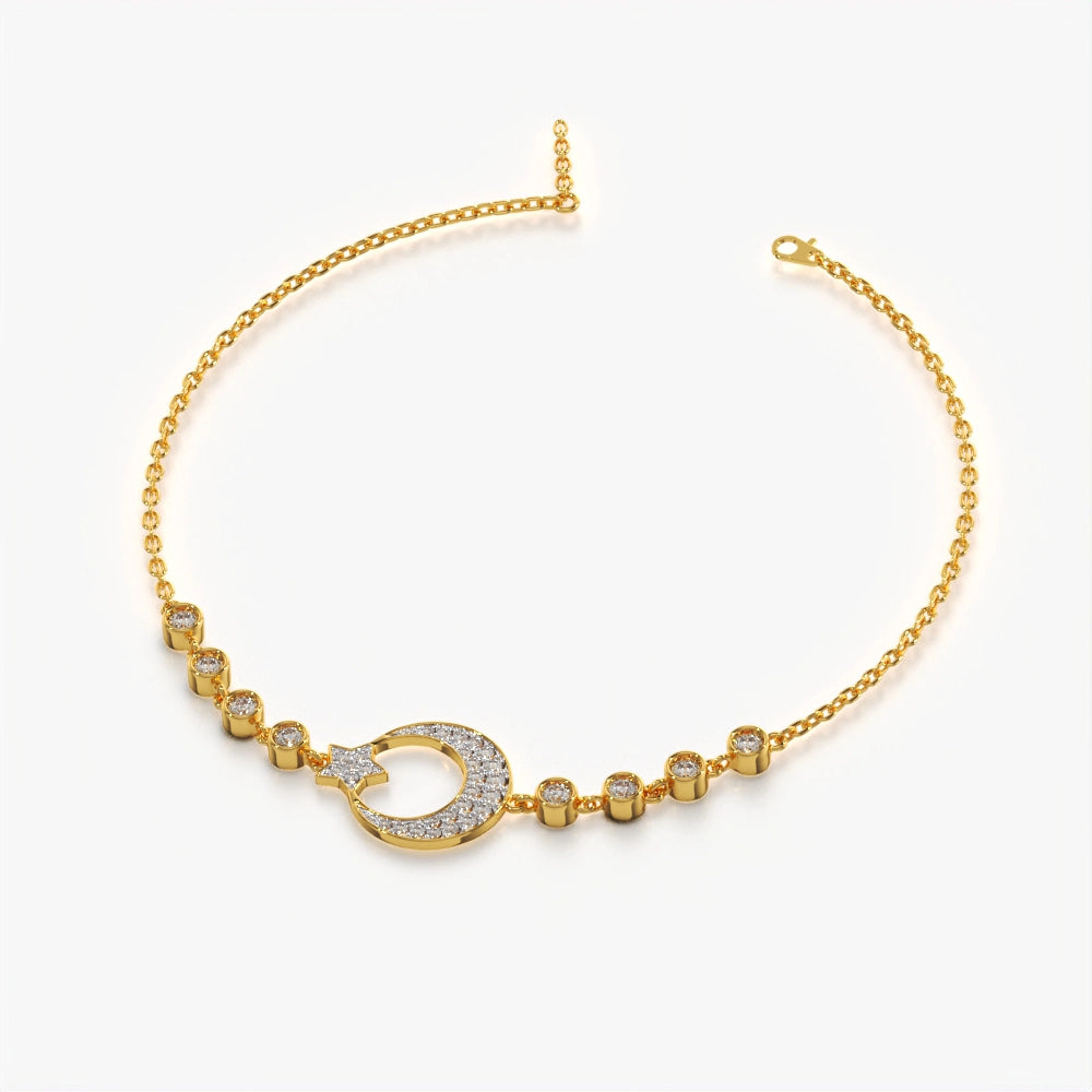Moon and Starry Charm Bracelet