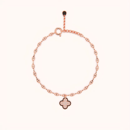 Diamond Clover Charm Bracelet