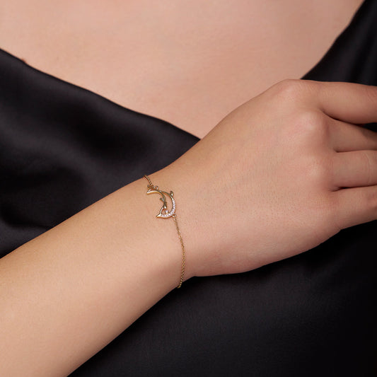Dolphin Wave Bracelet and Earrings Set
