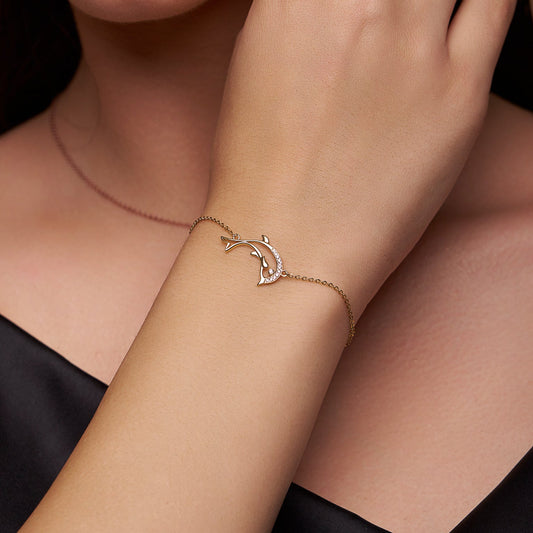 Dolphin Wave Bracelet and Earrings Set
