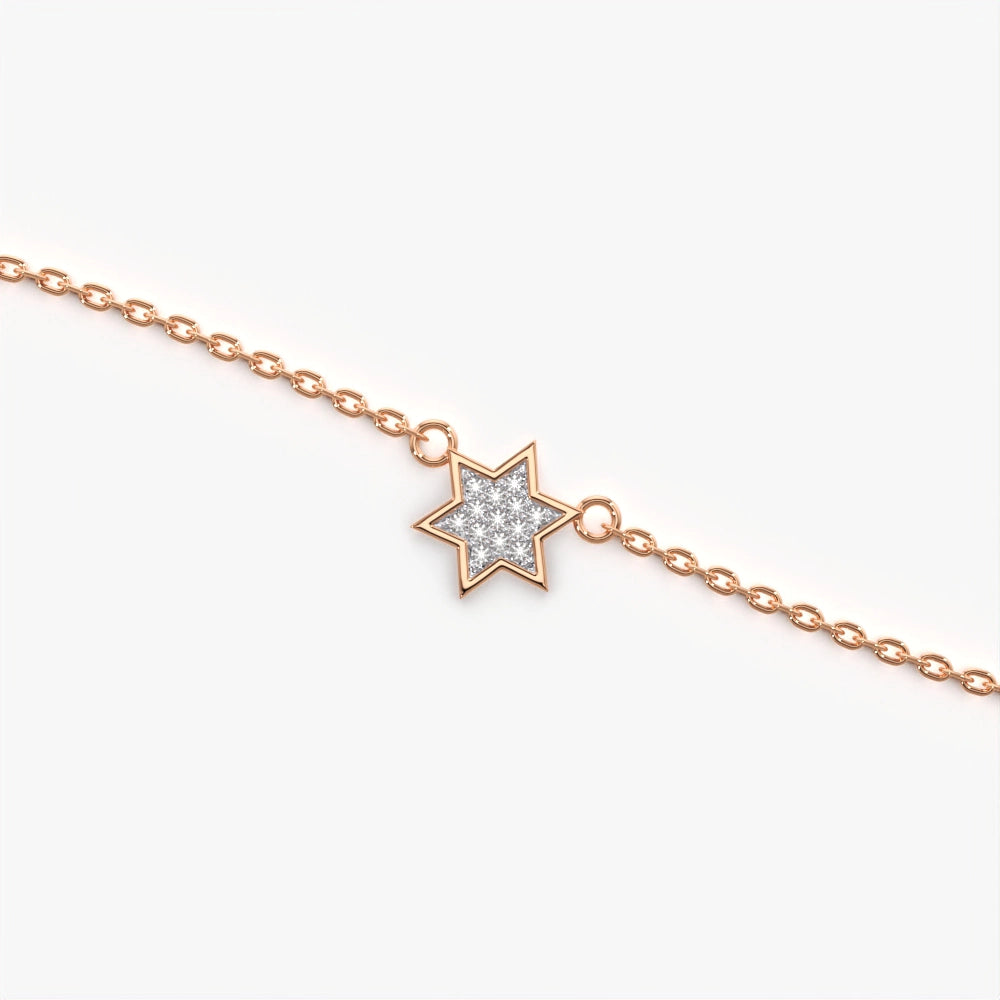 Star-Shaped Diamond Set Bracelet