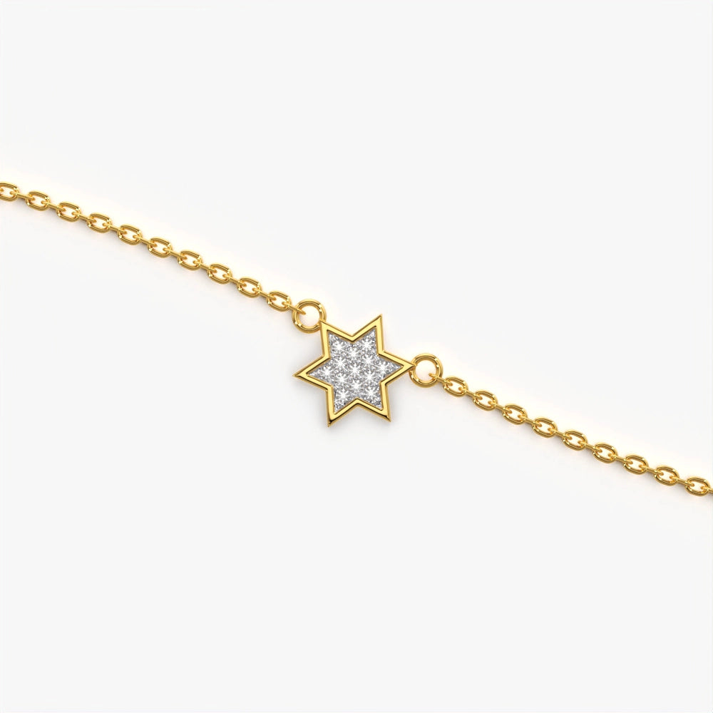 Star-Shaped Diamond Set Bracelet