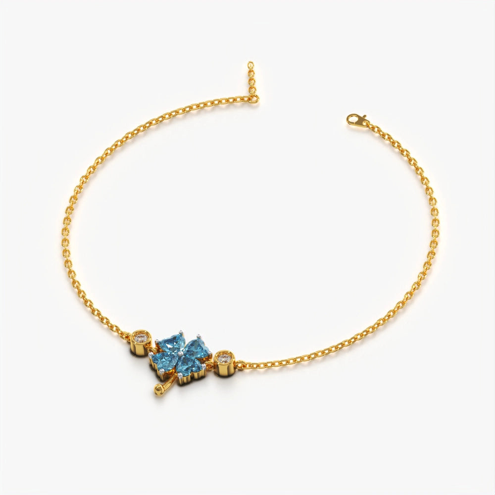 Blue Crystal Clover Bracelet