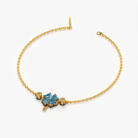 Blue Four-Leaf Clover Bracelet