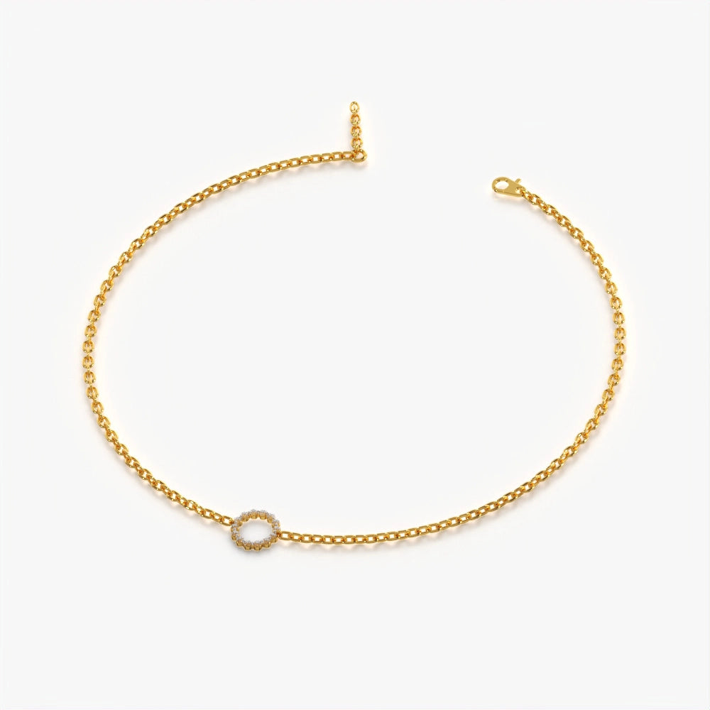 Pave Circle Chain Bracelet
