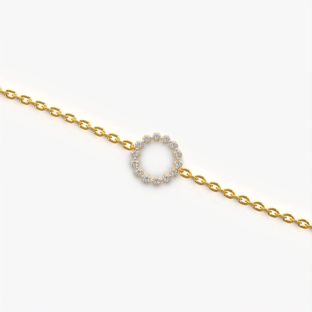 Pave Circle Chain Bracelet