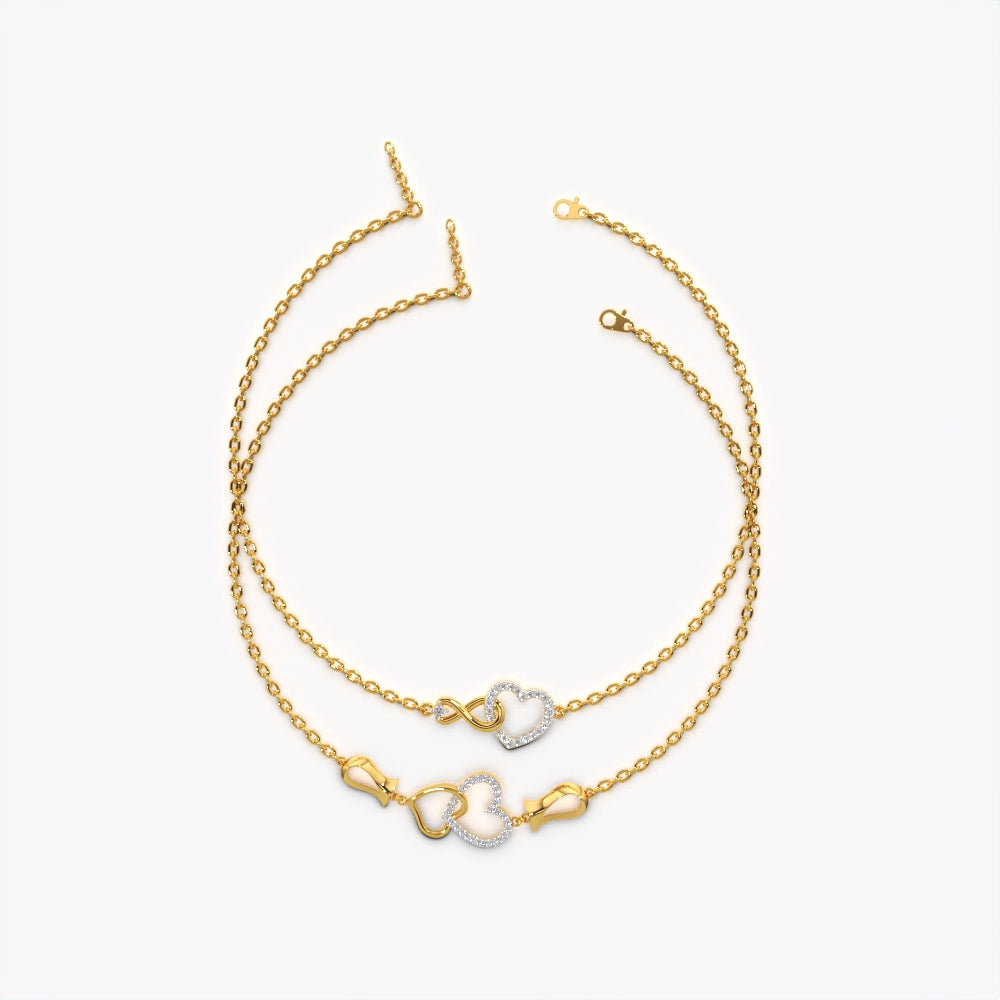 Intertwined Heart Infinity Bracelet Set