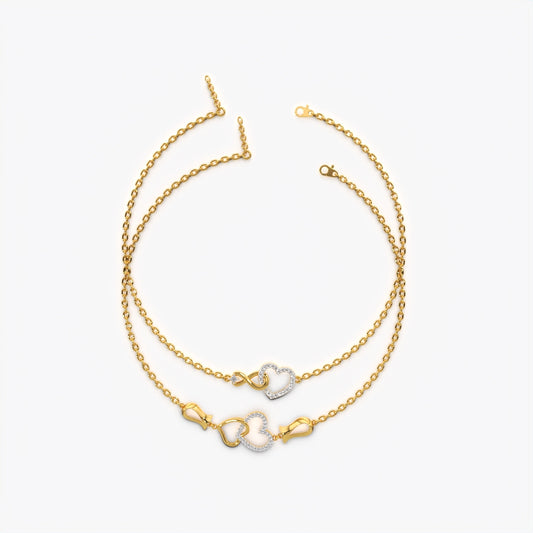 Intertwined Heart Infinity Bracelet Set