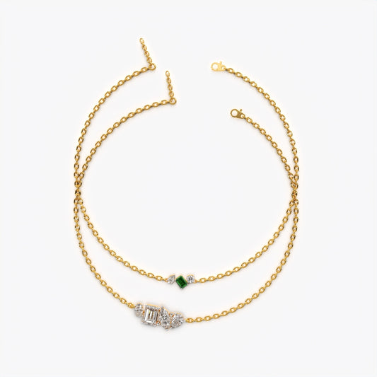 Emerald Baguette Cluster Bracelet Set