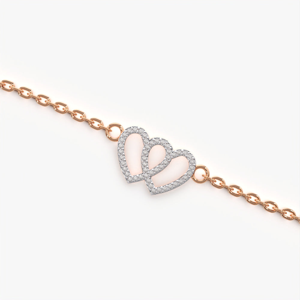Two Heart Style Charm Bracelet