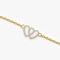 Twin Hearts Linked Bracelet