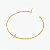 Marquise Round Butterfly Charm Bracelet