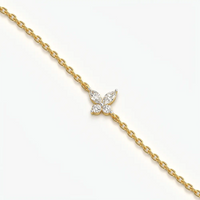 Marquise Round Butterfly Charm Bracelet