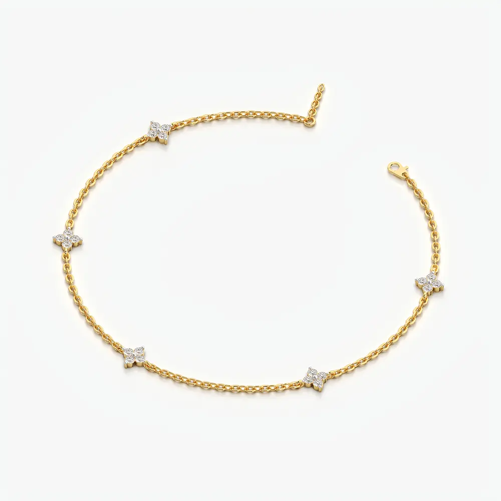 Four Point Star Station Bracelet