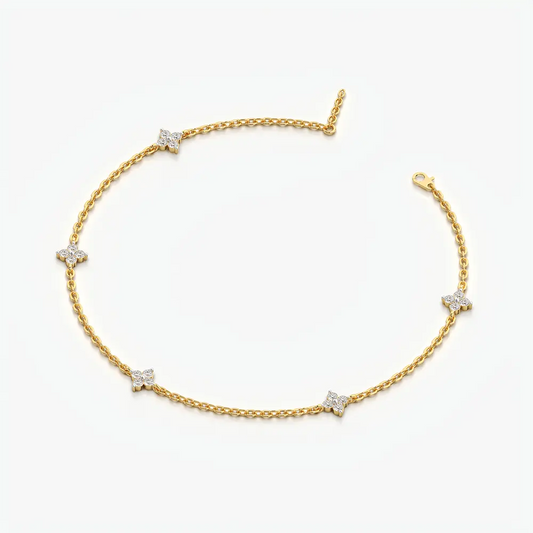 Four Point Star Station Bracelet